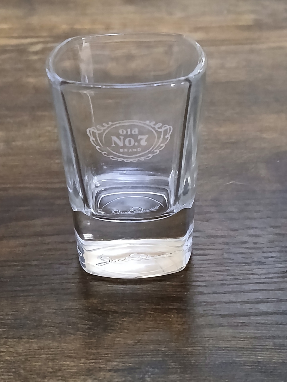 ​Vintage Jack Daniel’s Old No. 7 Shot Glass | Square Clear Barware
